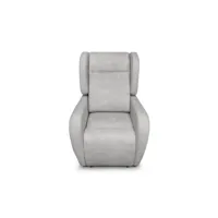 fauteuil de relaxation lise électrique et releveur en tissu imitation cuir - gris clair