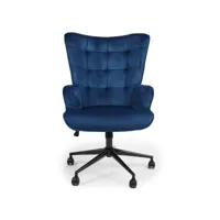 fauteuil de bureau moderne à haut dossier florelo velours bleu
