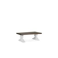 table basse bois blanc 130x70x45cm - décoration d'autrefois
