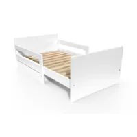 lit évolutif enfant avec tiroir bois 90 x (140,170,200) blanc evol90-lb