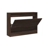 moderne armoire à chaussures chêne marron 80x21x57 cm bois d'ingénierie - meuble étagère à chaussures