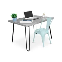 ensemble de bureau - design industriel 120cm - hairpin + chaise de salle à manger - stylix vert pâle