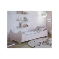 lit 80x160 avec matelas lilly - rose