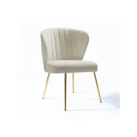 chaise de salle à manger en velours scandinave chaise moderne pour la cuisine avec pieds en métal, tan