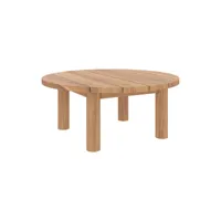 table basse de jardin aurland en bois de teck massif d80 cm