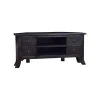 meuble tv  banc tv armoire de rangement café noir clair 100x40x45 cm bois massif d'acajou meuble pro frco28369