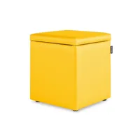 pouf cube rangement similicuir jaune 1 unité 3790499