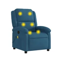 fauteuil inclinable de massage, fauteuil de relaxation, chaise de salon bleu velours fvbb55698 meuble pro