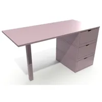bureau bois 3 tiroirs cube  violet pastel bur3t-vip