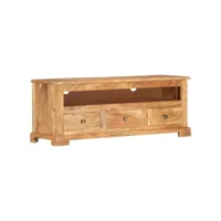 meuble tv, banc tv, meuble de rangement bois massif d'acacia 110x30x40 cm marron meuble pro lww86390