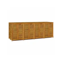 coffre boîte meuble de jardin rangement 280 x 87 x 104 cm bois massif d'acacia helloshop26 02_0013027