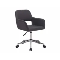 fauteuil chaise de bureau avec accoudoir en lin gris foncé helloshop26 19_0000485