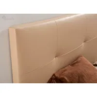tête de lit capitonnée descansin en pvc pour lit 160cm  beige installation facile sans vis ni trous sku-cabecero-cde160-beis