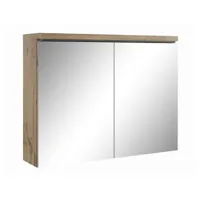 meuble a miroir paso 80 x 60 cm chêne châtaignier - miroir armoire miroir salle de bains verre armoire de rangement