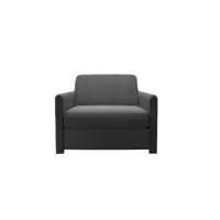 ruby - fauteuil convertible rapido® 1 place en tissu noir - made in france