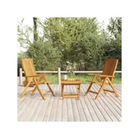 3 pcs salon de jardin  salon d'extérieur  ensemble meuble de jardin  mobilier d'extérieur bois de teck solide nvci380218