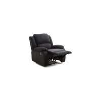 relax fauteuil relaxation - tissu noir - style contemporain - l 86 x p 90 cm