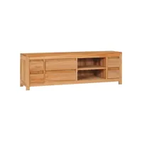 meuble tv  banc tv armoire de rangement 120x30x40 cm bois de teck massif meuble pro frco40665