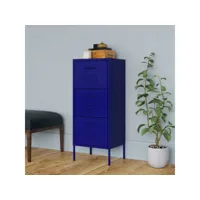 vidaxl armoire de rangement bleu marine 42,5x35x101,5 cm acier