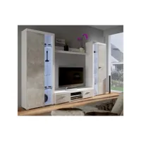 ensemble meuble tv rumba 120 cm en plusieurs couleurs - couleur: blanc-beton - sans buffet vivadiscount-6513_4623