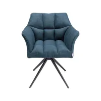 chaise avec accoudoirs pivotante thinktank bleue kare design