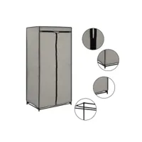 2 pcs armoire de rangement - garde-robe - armoire penderie s gris 75x50x160 cm pewv77141 meuble pro