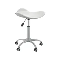 tabouret de salon et spa  tabouret ergonomique  blanc similicuir meuble pro frco88184