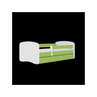 lit babydreams vert sans motif sans tiroir avec matelas latex 160-80