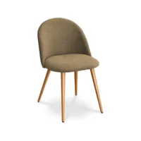 chaise de salle à manger - tapissée en tissu - style scandinave - evelyne taupe