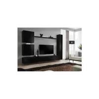 ensemble meuble tv mural  - switch viii - 280 cm x 180 cm x 40 cm - noir
