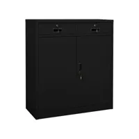 armoire de bureau noir 90x40x102 cm acier