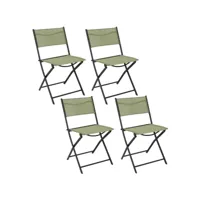 lot de 4 chaises pliantes pliante d'extérieur elba - vert
