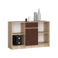lars - buffet style moderne salon/bureau - 120x77x40 - 1 porte+1 tiroir - meuble de salon - wengé