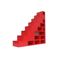 escalier cube de rangement hauteur 200 cm  rouge esc200-red