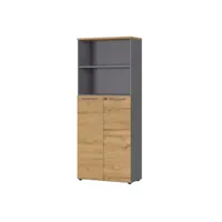 armoire combinée de bureau contemporaine chênegraphite louisiane