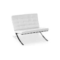 fauteuil design - revêtement en similicuir - town blanc