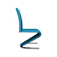 clicnbuy - chaises de cuisine - chaises à dîner avec forme de zigzag 2 pcs bleu similicuir 282578