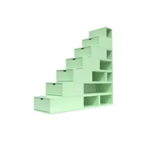 escalier cube de rangement hauteur 175 cm  vert pastel esc175-vp