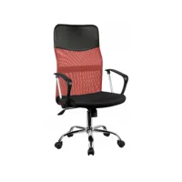 nime - fauteuil ergonomique avec accoudoirs - hauteur ajustable -  dossier inclinable - en maille aérée - rouge