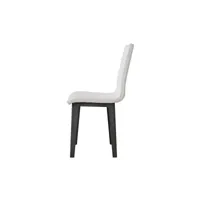 chaise en éco-cuir blanc pieds coniques anthracite - armida set 2 pieces