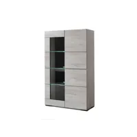 maze - vitrine - bois gris - 110x180 cm - style contemporain - bestmobilier - bois