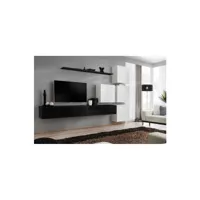 ensemble meuble tv mural  - switch ix - 310 cm x 200 cm x 40 cm - noir et blanc