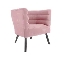 fauteuil design en velours et bois explicit rose poudré