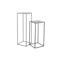 set de 2 tables gigognes carrées nizi en aluminium argent - noir 20100998802