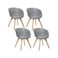 lot de 4 fauteuils  de table baya - gris