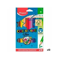 crayons de couleur maped color' peps star multicouleur 18 pièces (12 unités)