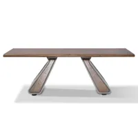 table basse bois/laqué isora - noyer/gris - bois foncé