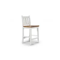 lot de 2 chaises haute bois blanc 45x45x95cm - décoration d'autrefois