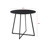 table de salle à manger 78 x 80 cm noir helloshop26 03_0008709