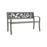 banc de jardin  banc d'extérieur banquette 125 cm acier gris meuble pro frco11499